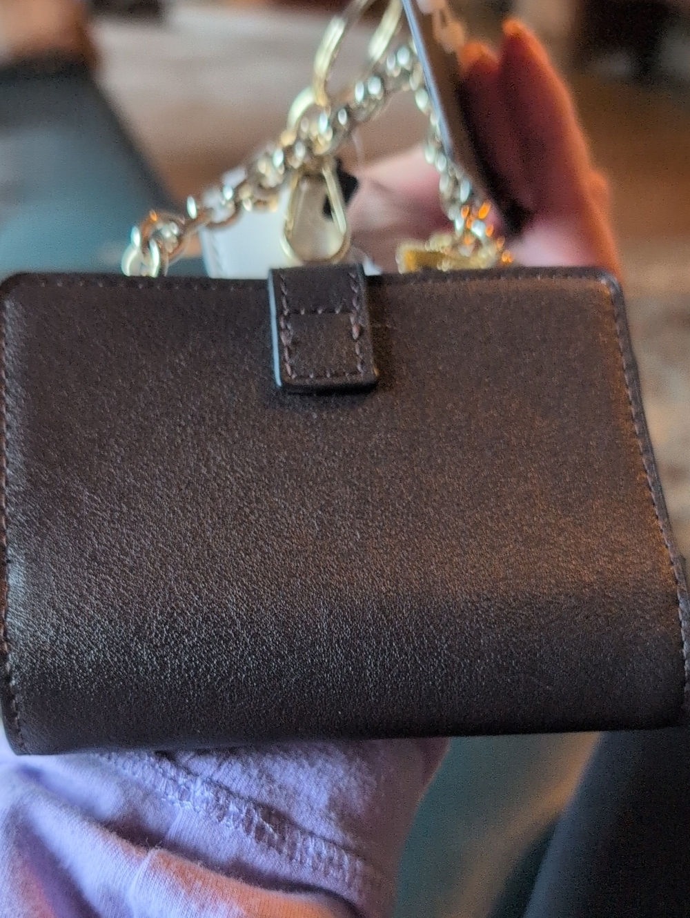 House of Harlow 1960 Brown Faux Leather Small Wallet Set with Keychain - Picture 7 of 8